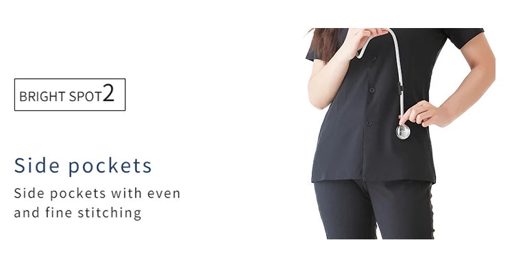 Fashionable Nurse Uniform Scrub Sets – Polyester Rayon Spandex Blend