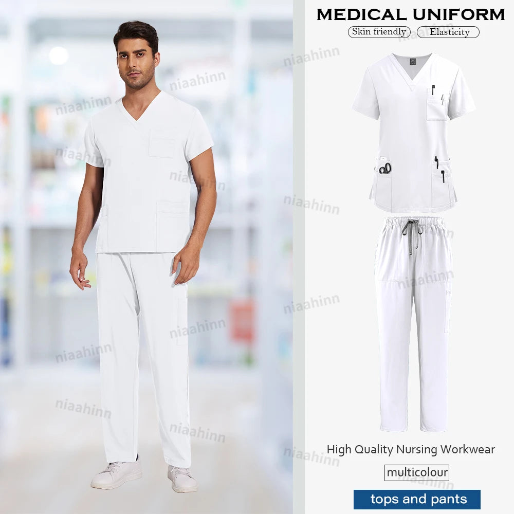 Anti-Wrinkle Medical Scrub Set – Unisex Surgical Uniform