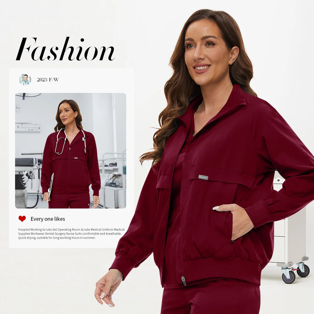 Clinical Lab Jacket – Nursing Medical Uniform Top for Women & Men