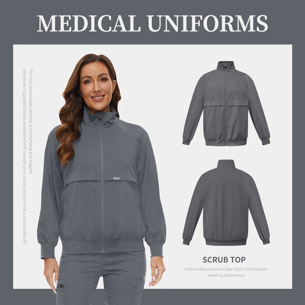 Surgical Scrub Jacket – Warm Medical Work Top for Women & Men