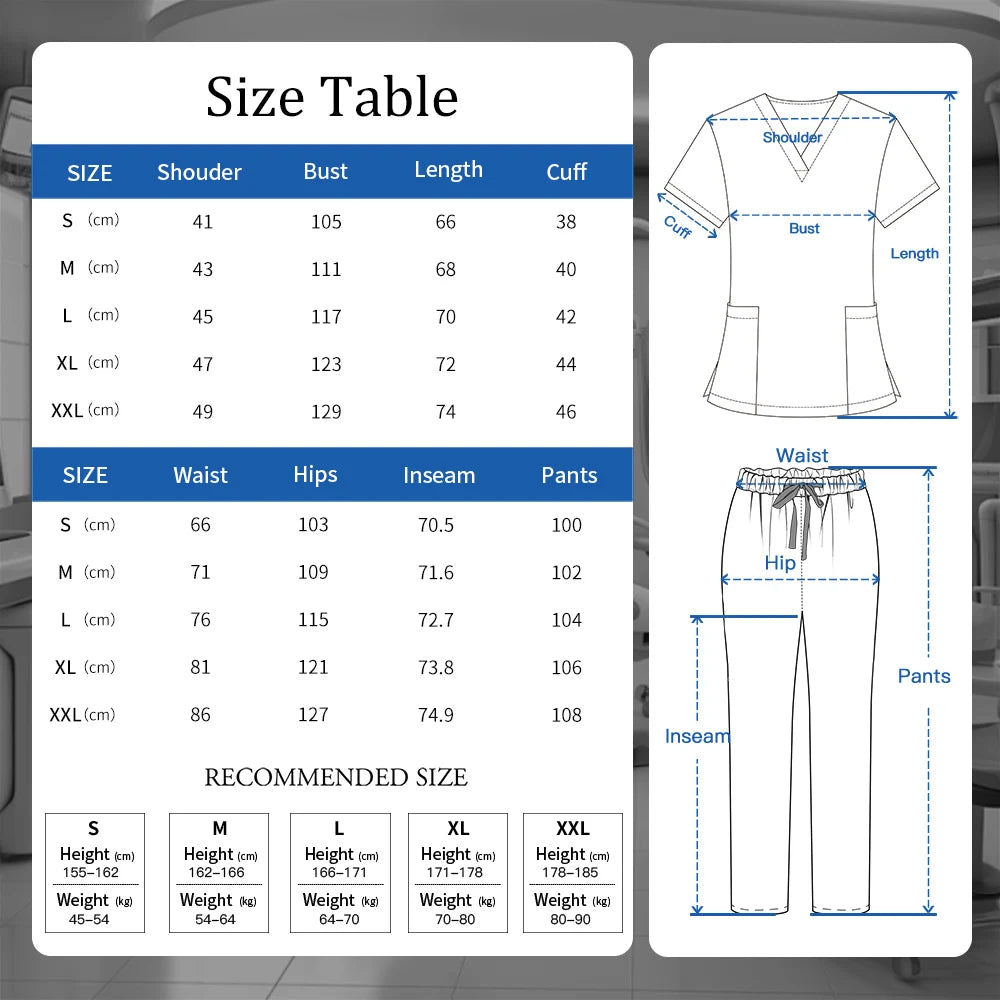 Women's V-Neck Medical Scrubs Uniform – Surgical & Nursing Workwear
