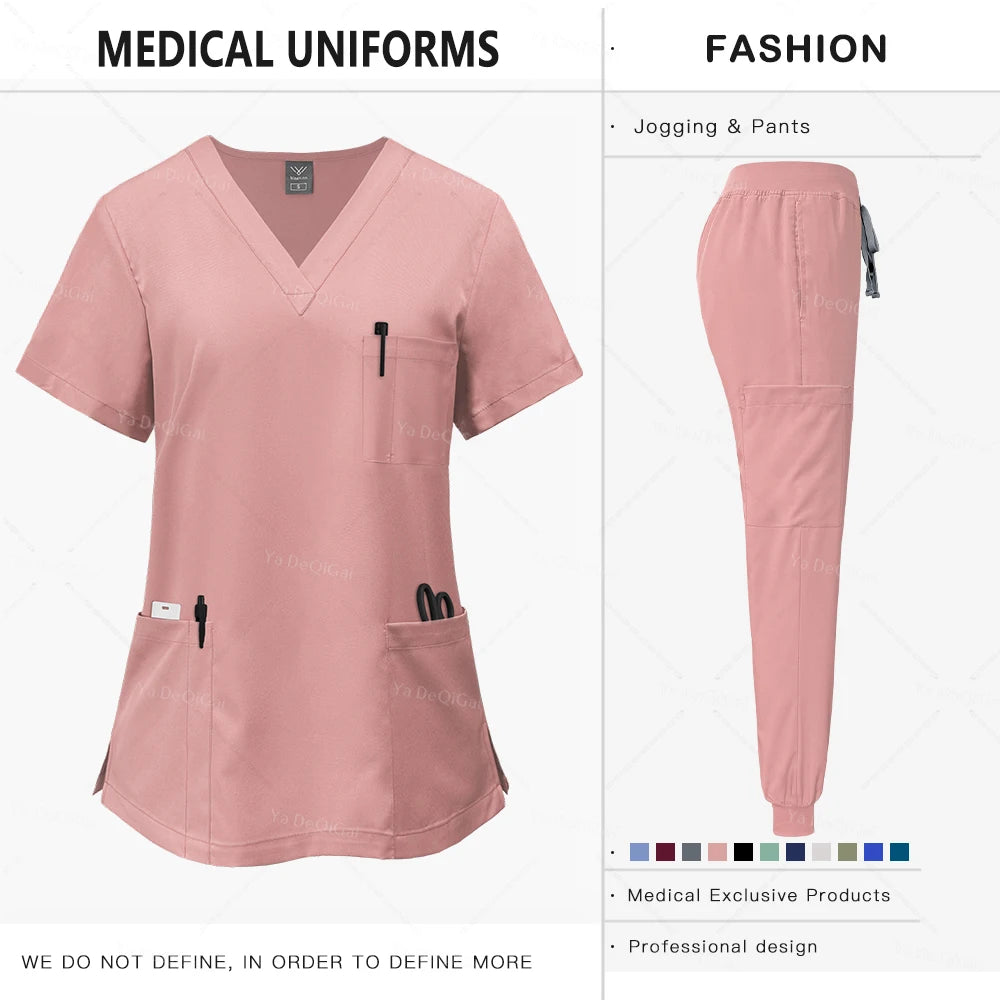 Pink Clinical Scrub Set – Women's Medical Uniform