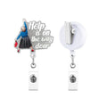 Help Is on The Way Retractable Badge Reel — Glitter Nurse ID Holder