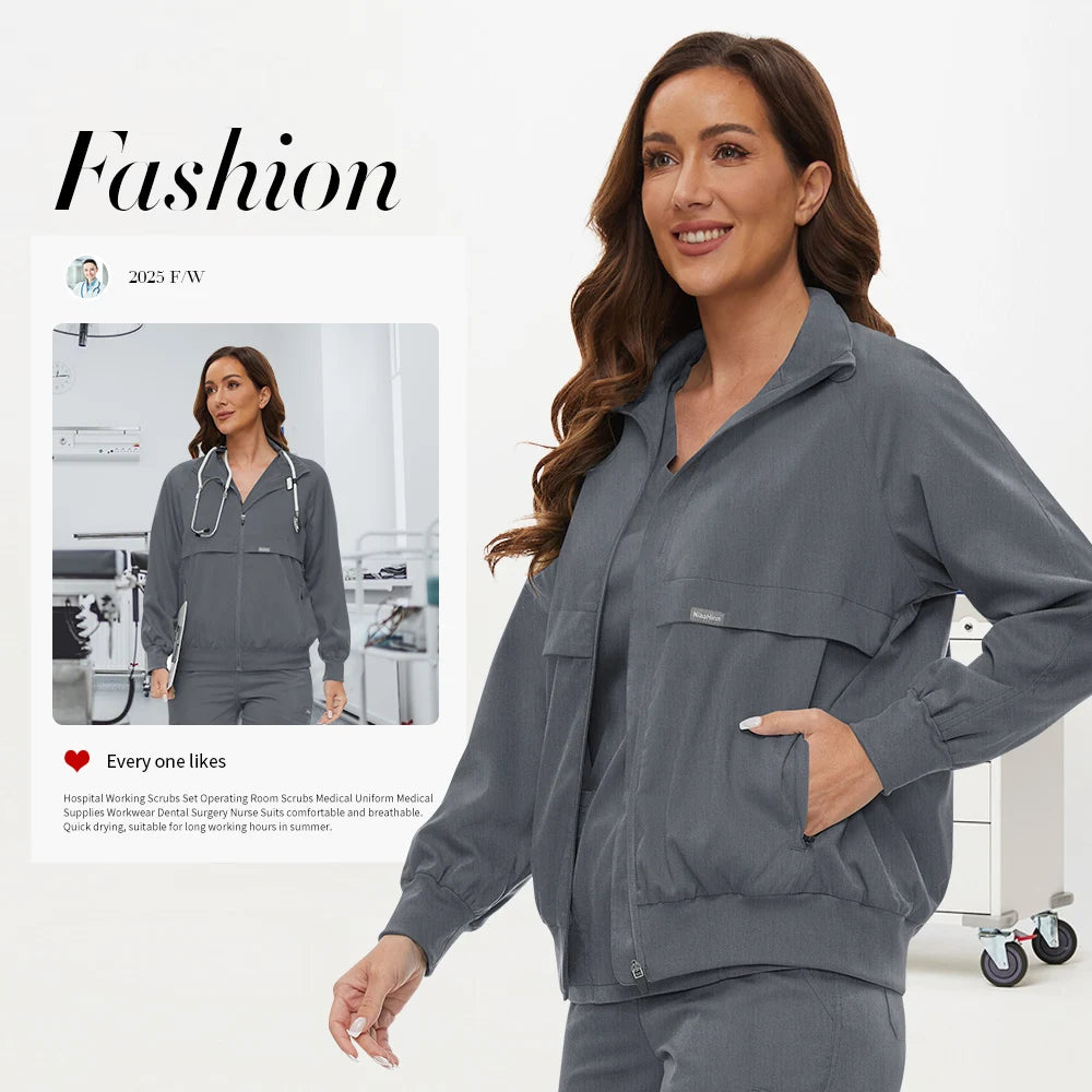 Clinical Lab Jacket – Nursing Medical Uniform Top for Women & Men