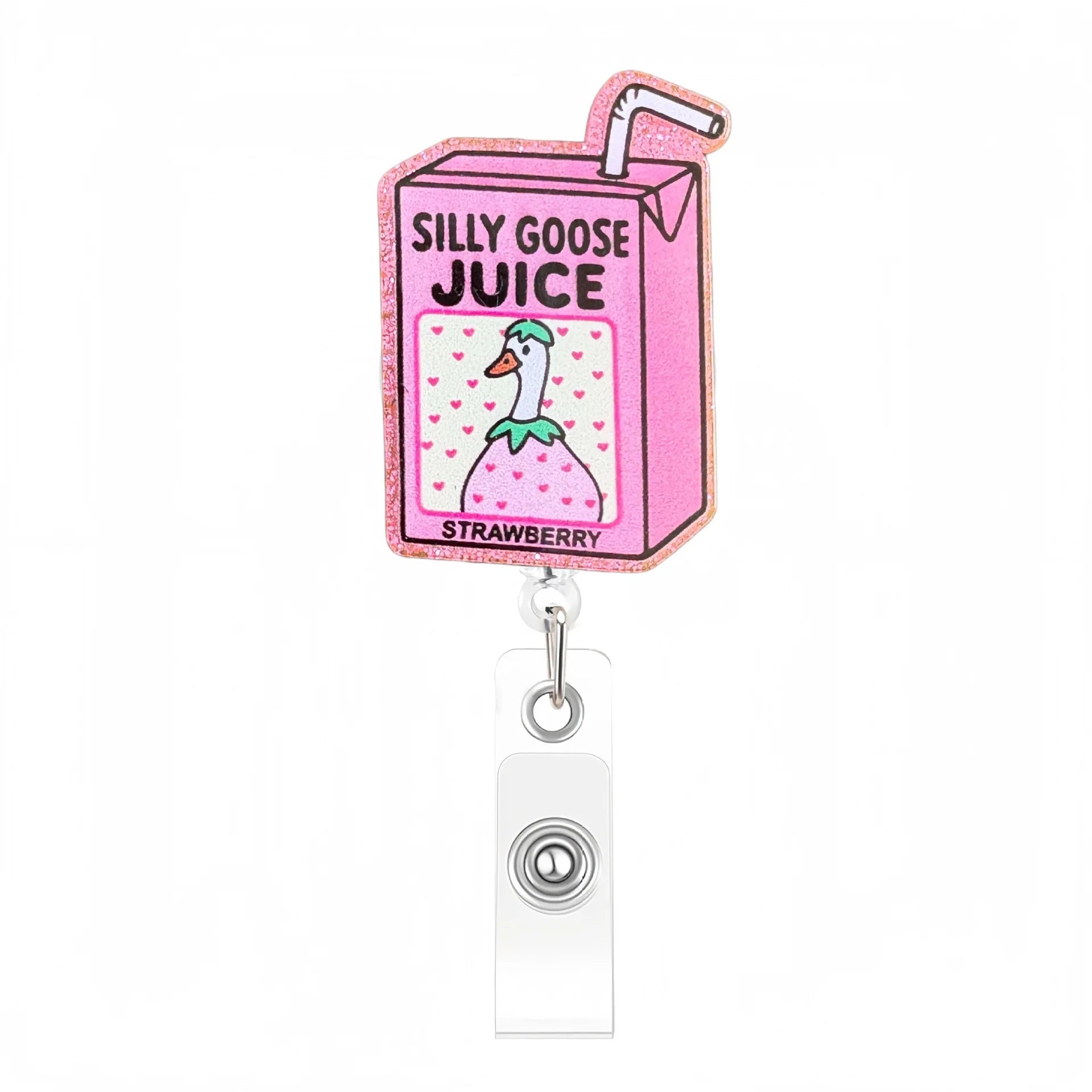 Glitter Acrylic Funny Quote Retractable Badge Reel — Nurse & Doctor ID Holder