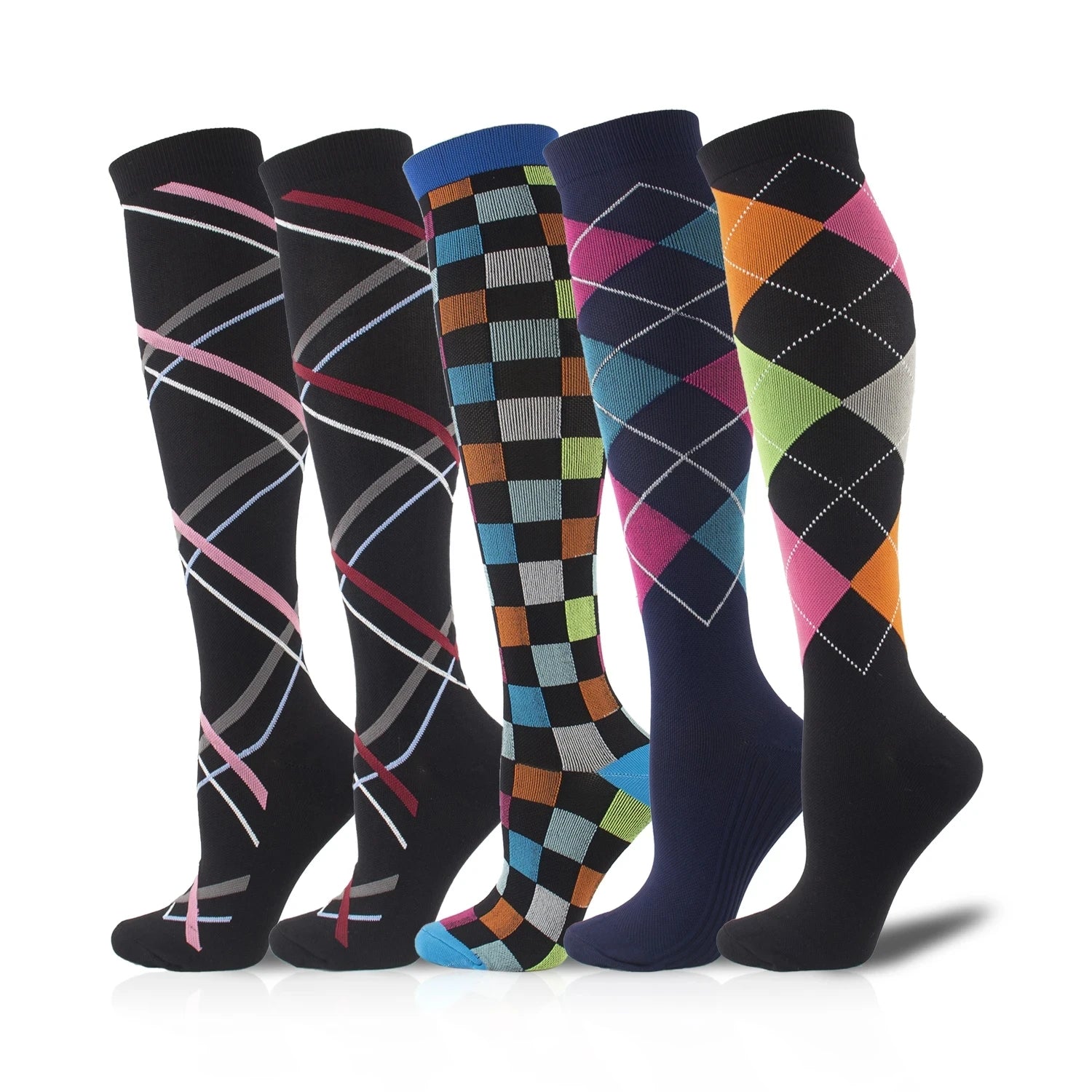 Compression Socks for Nurses & Athletes – 3, 5 or 6 Pairs