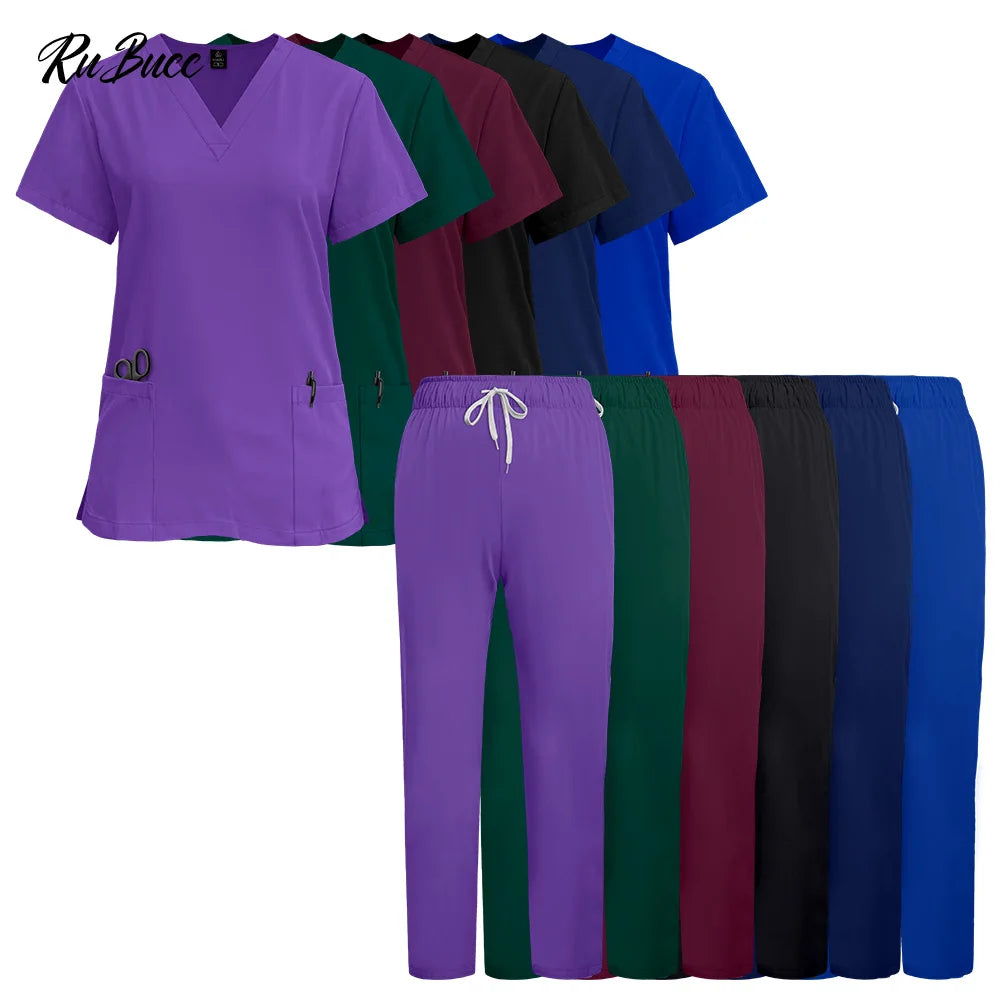 Women's V-Neck Medical Scrubs Uniform – Surgical & Nursing Workwear