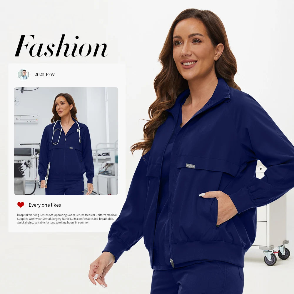 Clinical Lab Jacket – Nursing Medical Uniform Top for Women & Men