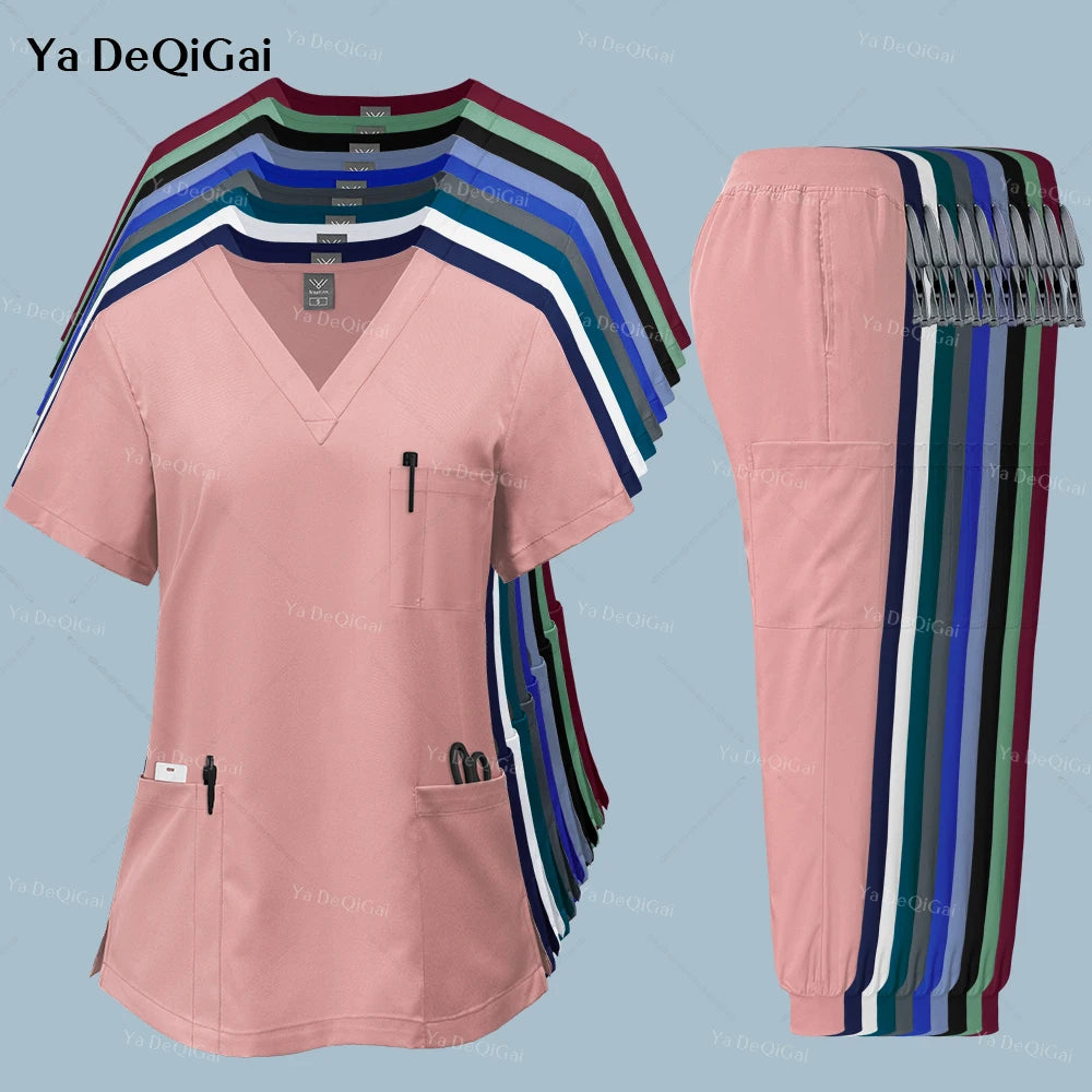 Pink Clinical Scrub Set – Women's Medical Uniform