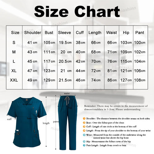 Anti-Wrinkle Medical Scrub Set – Unisex Surgical Uniform