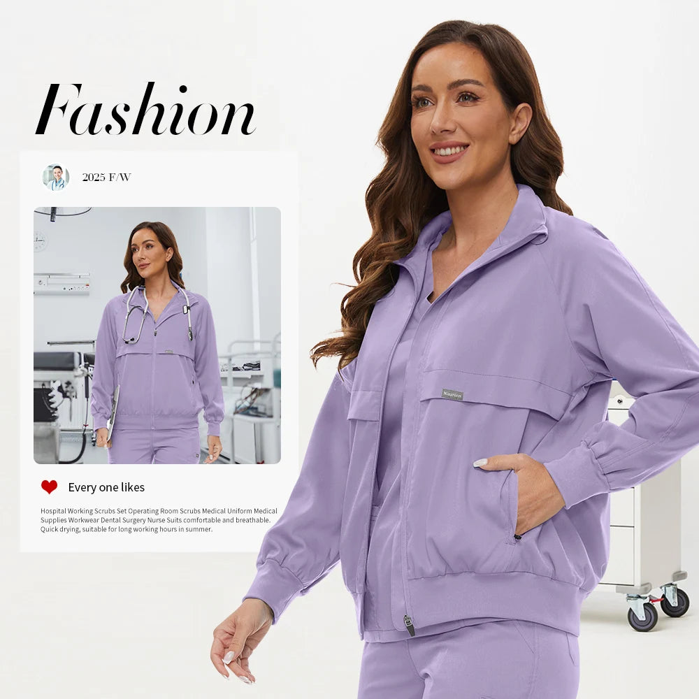 Clinical Lab Jacket – Nursing Medical Uniform Top for Women & Men