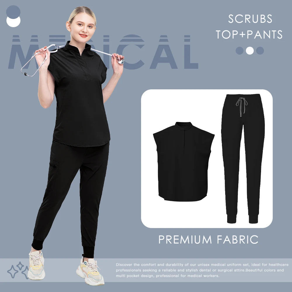 Nurse Scrub Blouse Pants Hospital Pharmacist Workwear Medical Surgical Uniforms Women Nursing Clothes Dentist Clinical Work Suit