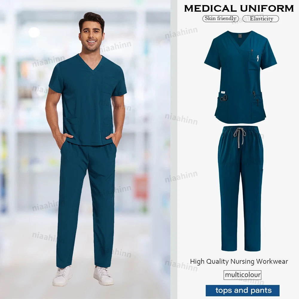 Anti-Wrinkle Medical Scrub Set – Unisex Surgical Uniform