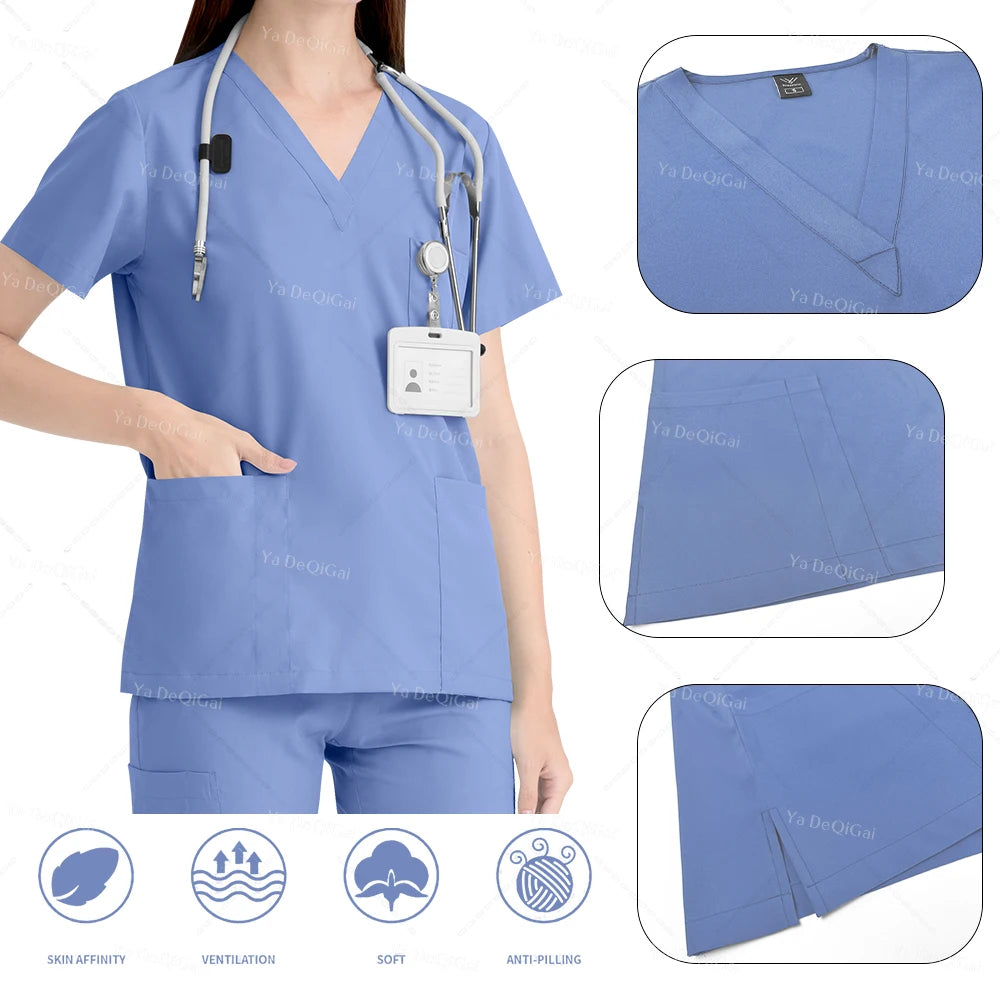 Pink Clinical Scrub Set – Women's Medical Uniform