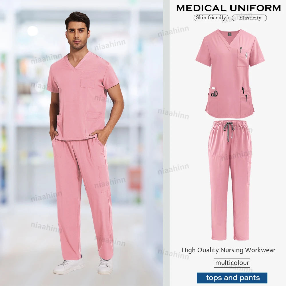 Anti-Wrinkle Medical Scrub Set – Unisex Surgical Uniform