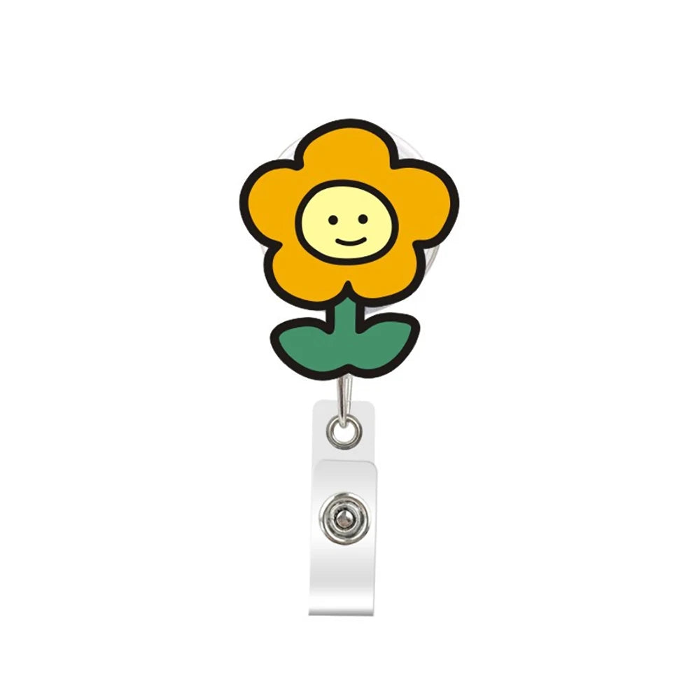 Lovely Flower Retractable Nurse Badge Reel — Cute ID Card Holder