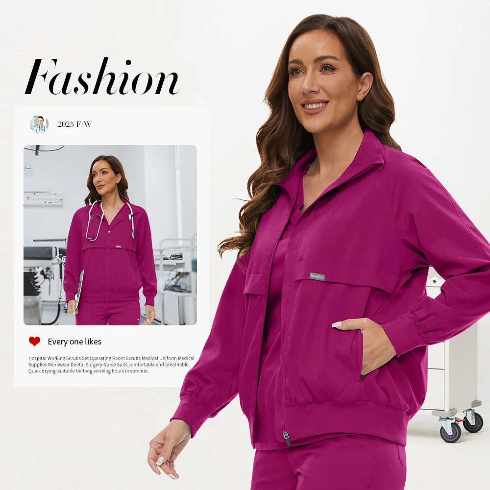 Clinical Lab Jacket – Nursing Medical Uniform Top for Women & Men