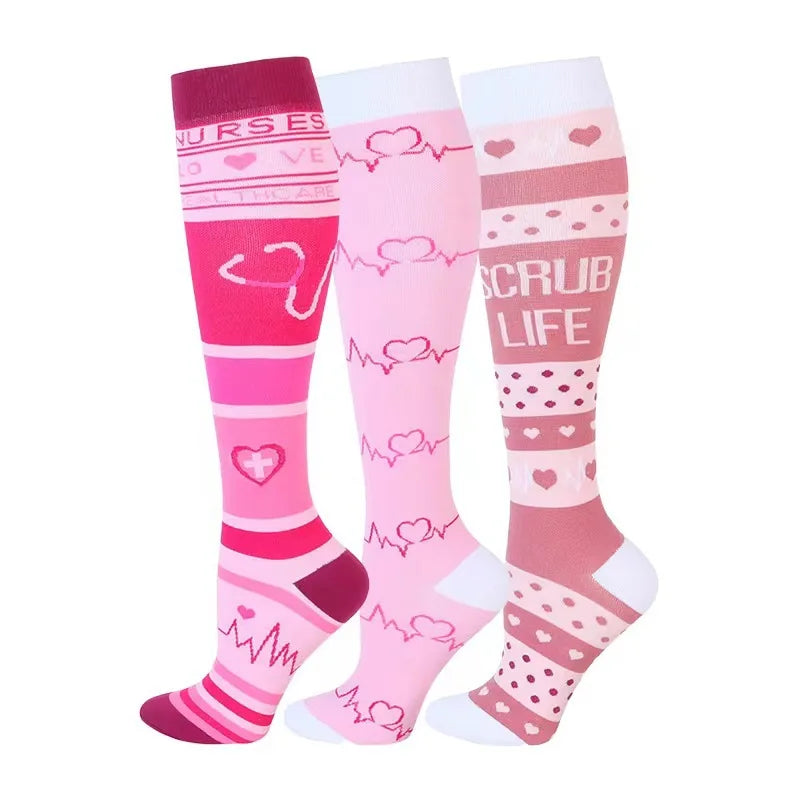 Medical Compression Socks 20-30 mmHg – 3 Pairs, Knee High