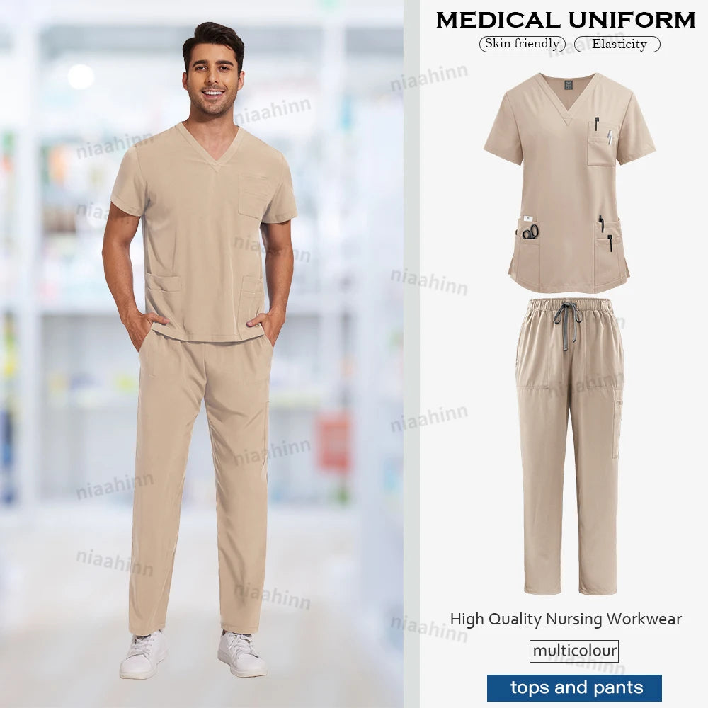 Anti-Wrinkle Medical Scrub Set – Unisex Surgical Uniform