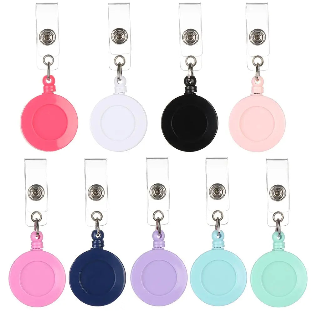 360° Rotation Retractable Nurse Badge Reel — ID Card Holder Clip