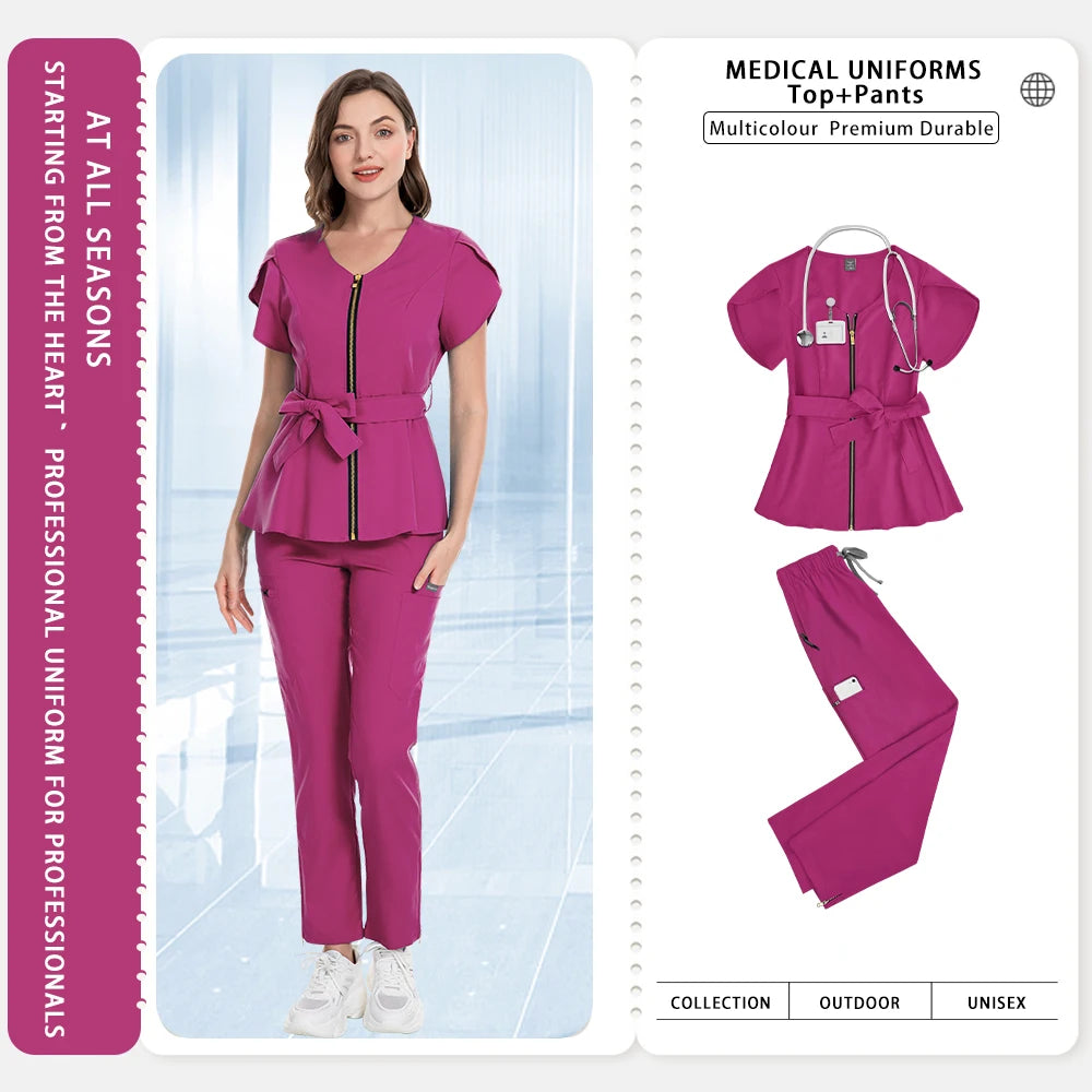 Women's Slim Fit Hospital Scrub Set – Surgical & Clinical Uniform