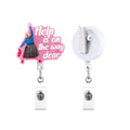 Help Is on The Way Retractable Badge Reel — Glitter Nurse ID Holder