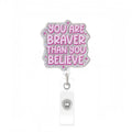 Glitter Acrylic Funny Quote Retractable Badge Reel — Nurse & Doctor ID Holder