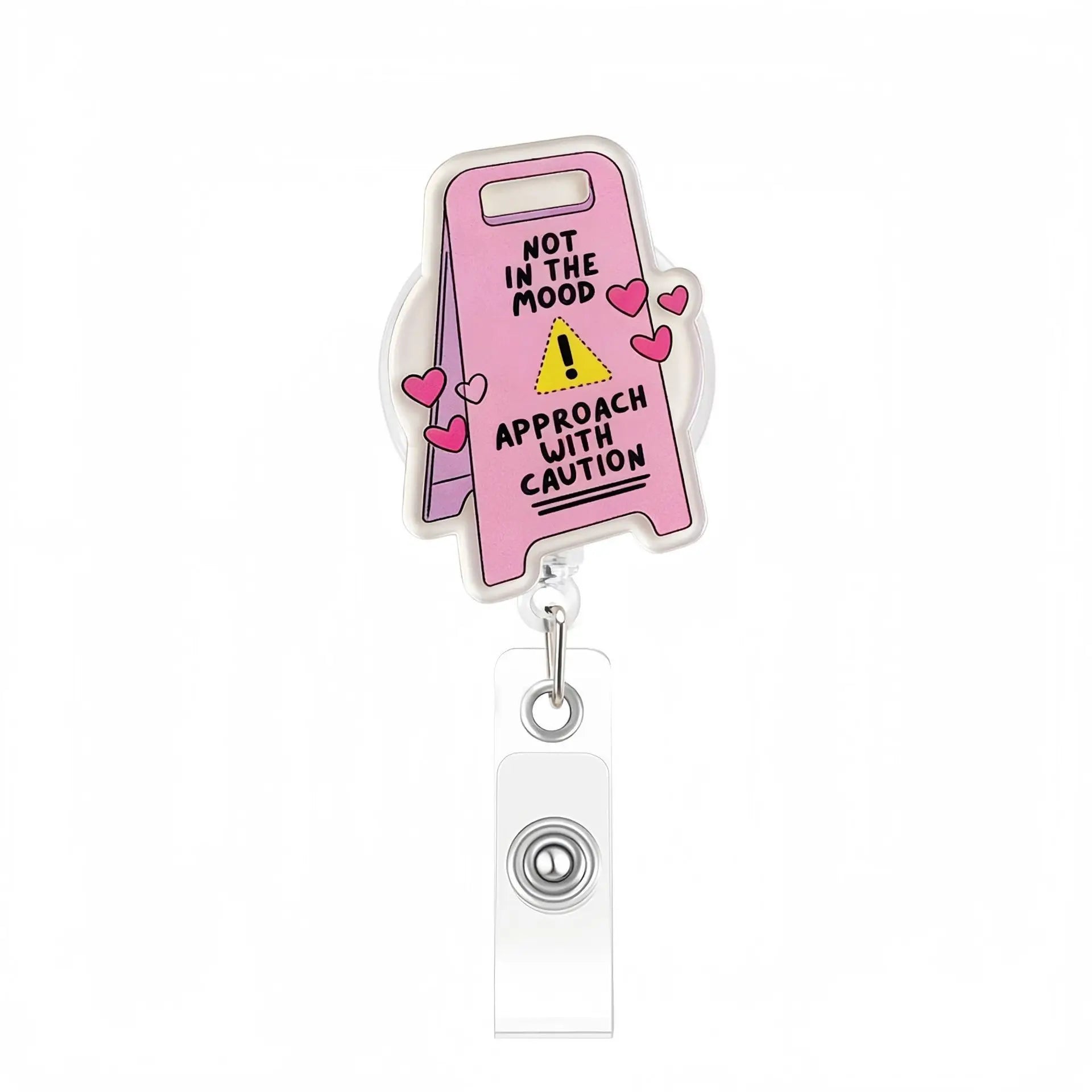 Glitter Acrylic Funny Quote Retractable Badge Reel — Nurse & Doctor ID Holder