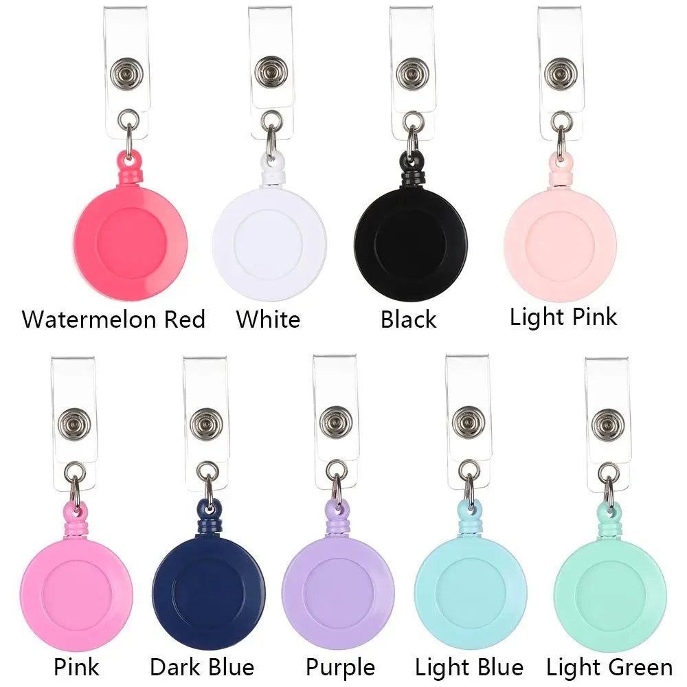 360° Rotation Retractable Nurse Badge Reel — ID Card Holder Clip