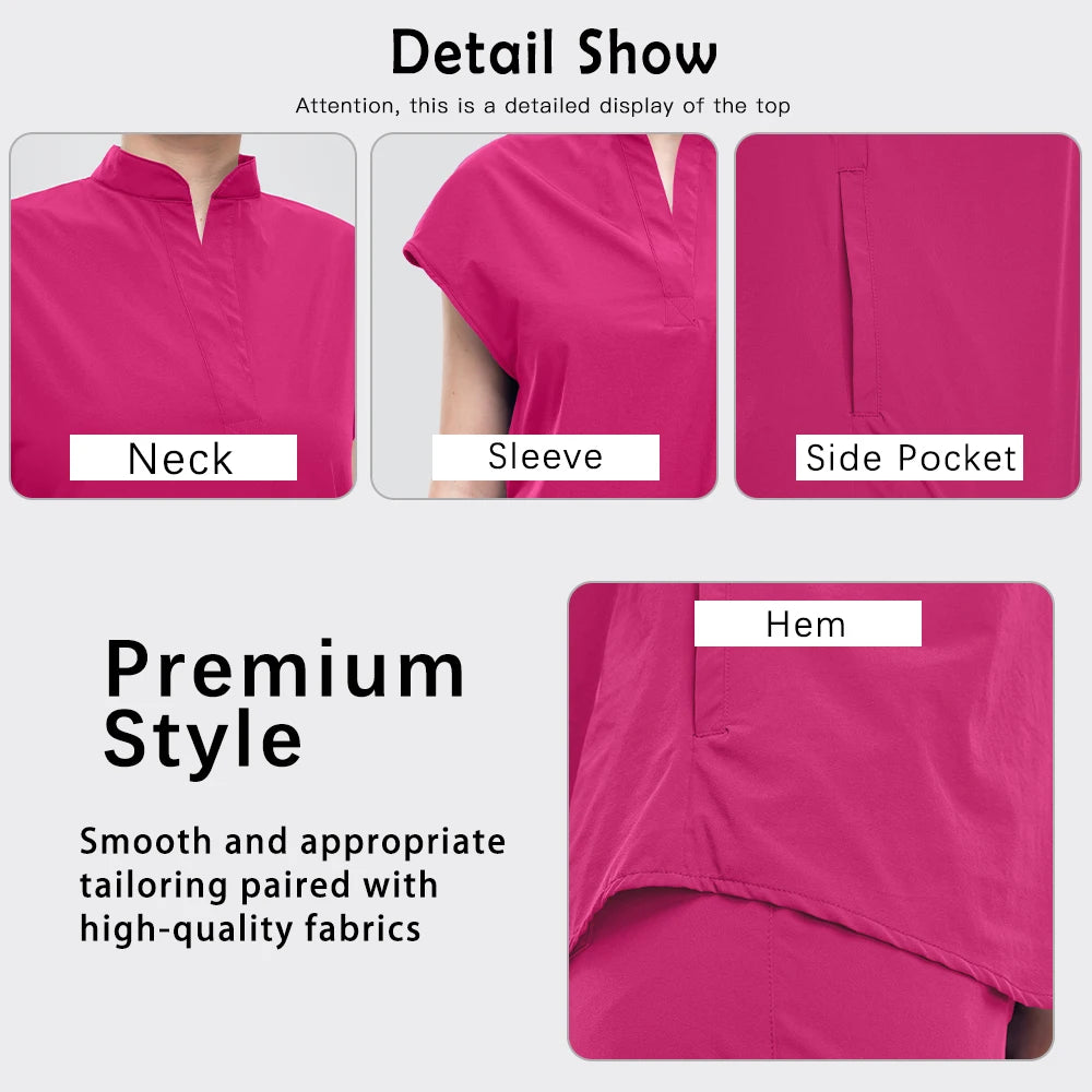 Nurse Scrub Blouse Pants Hospital Pharmacist Workwear Medical Surgical Uniforms Women Nursing Clothes Dentist Clinical Work Suit