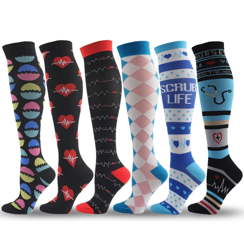 Compression Socks for Nurses & Athletes – 3, 5 or 6 Pairs