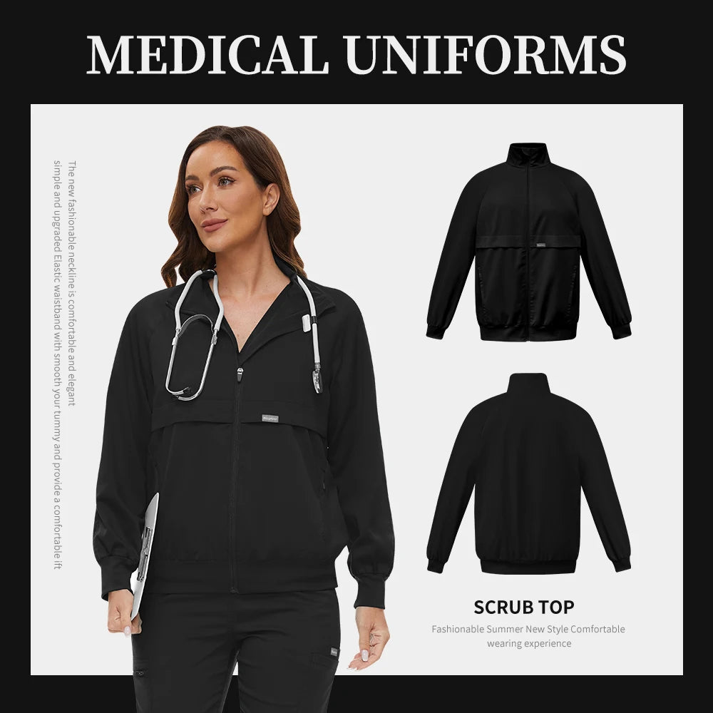 Surgical Scrub Jacket – Warm Medical Work Top for Women & Men