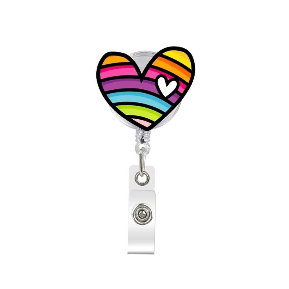 Lovely Flower Retractable Nurse Badge Reel — Cute ID Card Holder
