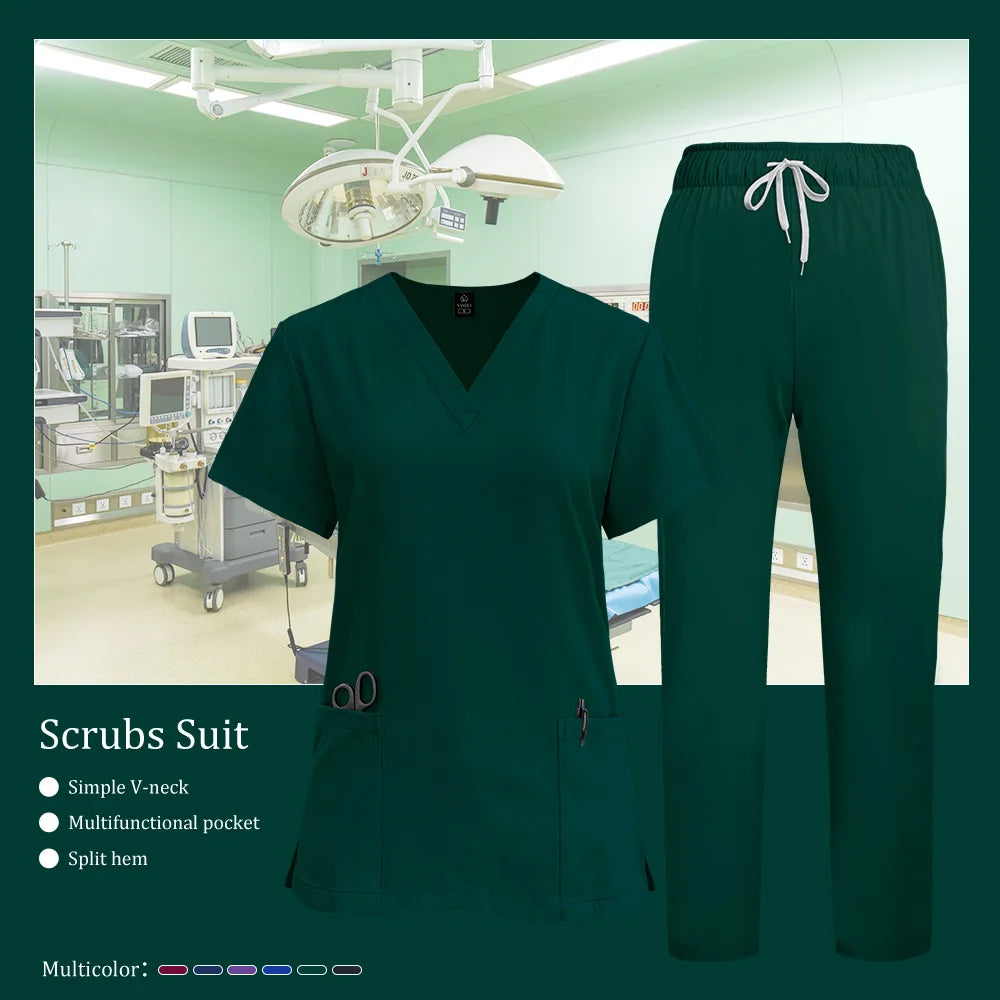 Women's V-Neck Medical Scrubs Uniform – Surgical & Nursing Workwear