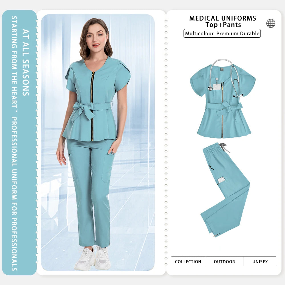 Women's Slim Fit Hospital Scrub Set – Surgical & Clinical Uniform