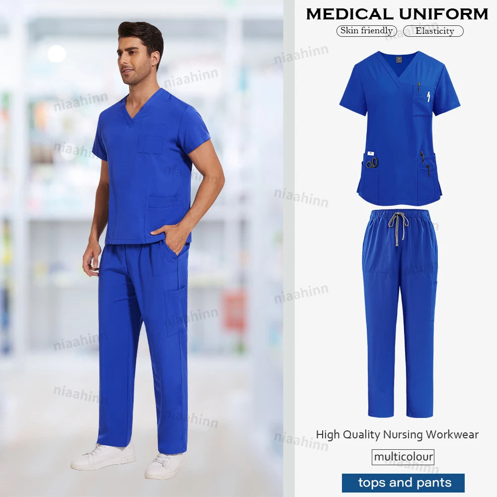 Anti-Wrinkle Medical Scrub Set – Unisex Surgical Uniform