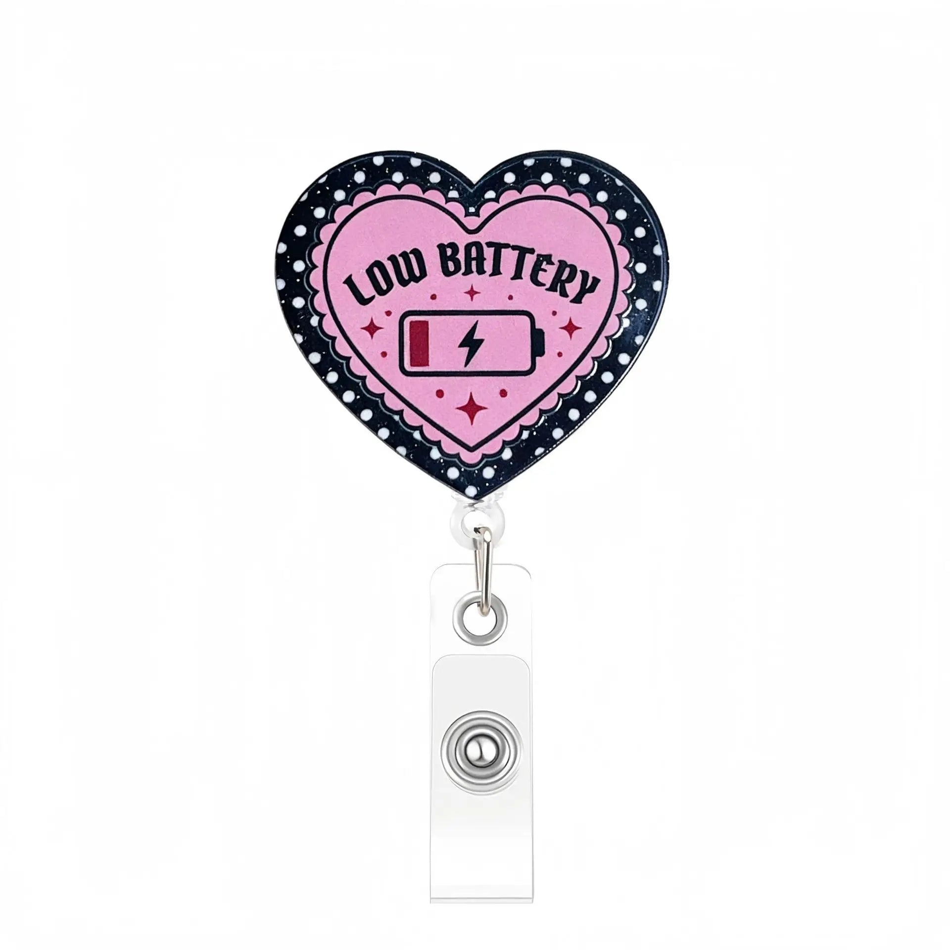 Glitter Acrylic Funny Quote Retractable Badge Reel — Nurse & Doctor ID Holder