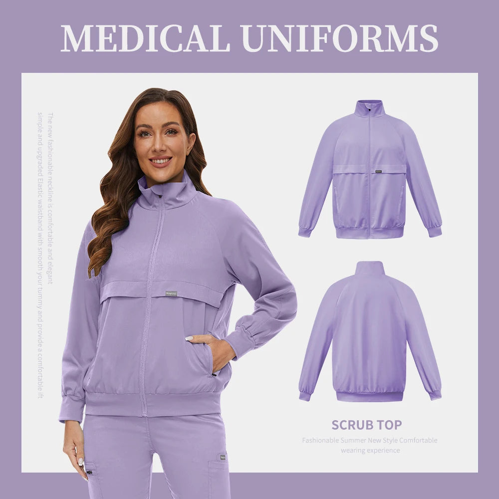 Surgical Scrub Jacket – Warm Medical Work Top for Women & Men