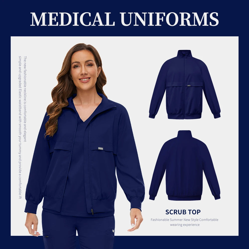 Surgical Scrub Jacket – Warm Medical Work Top for Women & Men