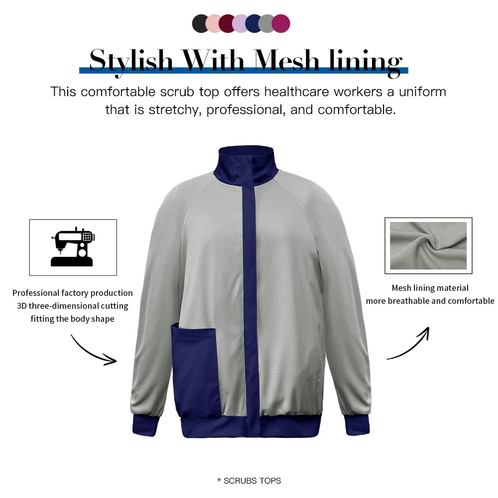 Clinical Lab Jacket – Nursing Medical Uniform Top for Women & Men