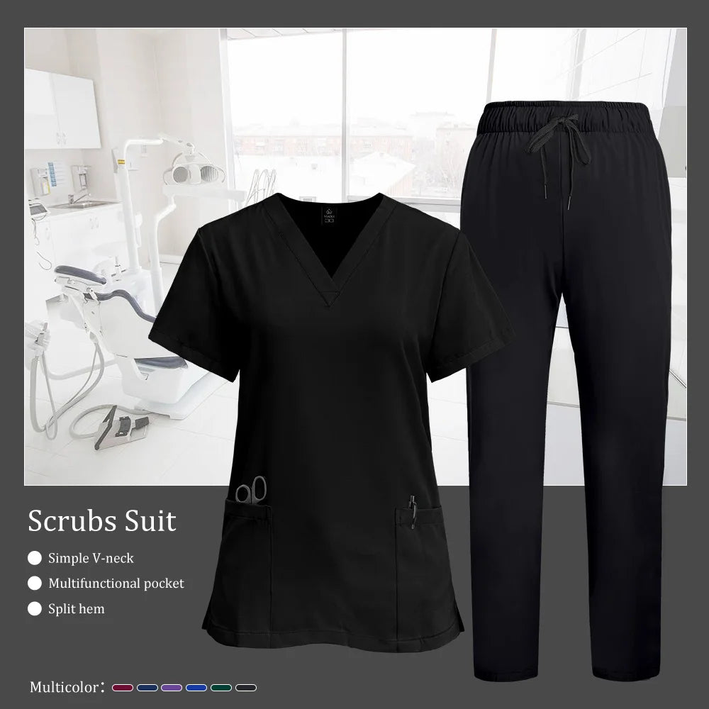 Women's V-Neck Medical Scrubs Uniform – Surgical & Nursing Workwear