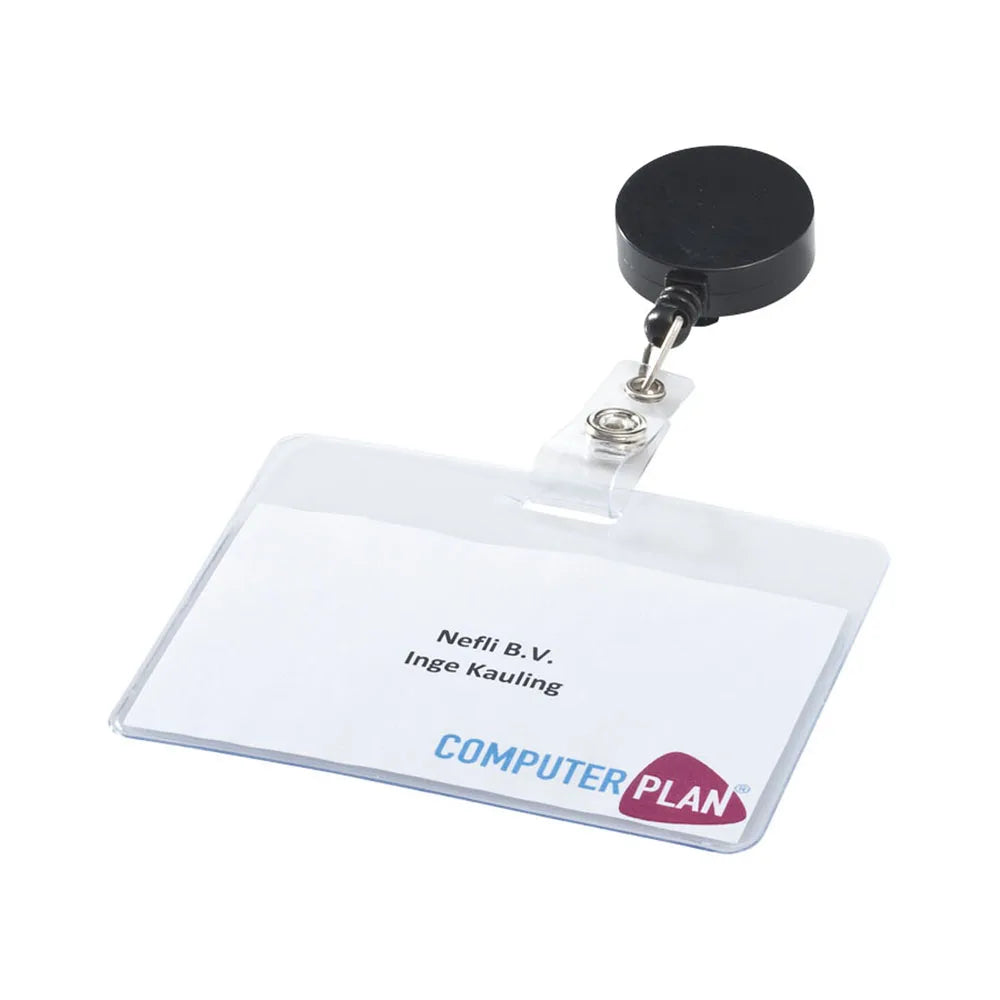 Black Retractable ID Badge Reel — Heavy Duty Nurse & Office Clip