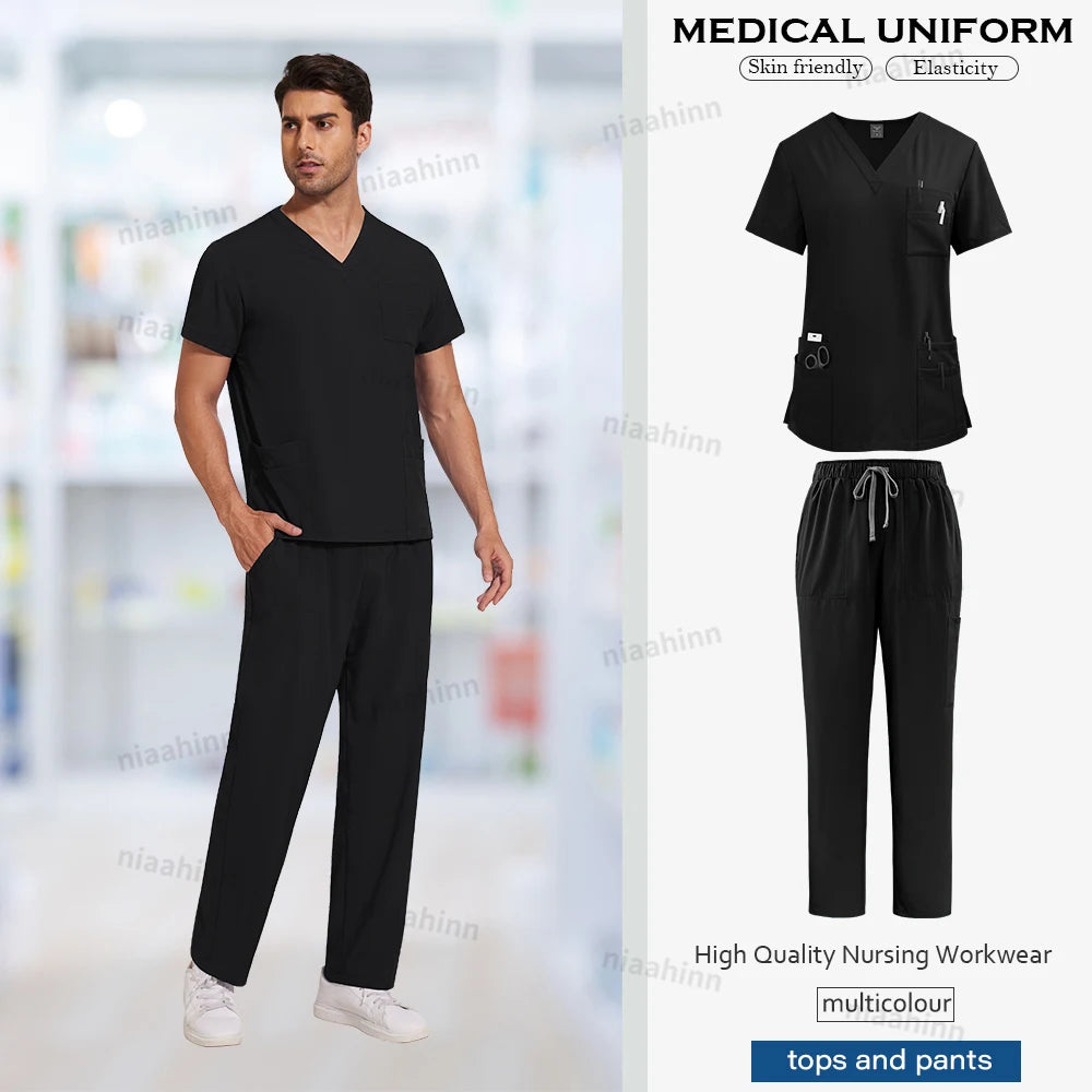 Anti-Wrinkle Medical Scrub Set – Unisex Surgical Uniform