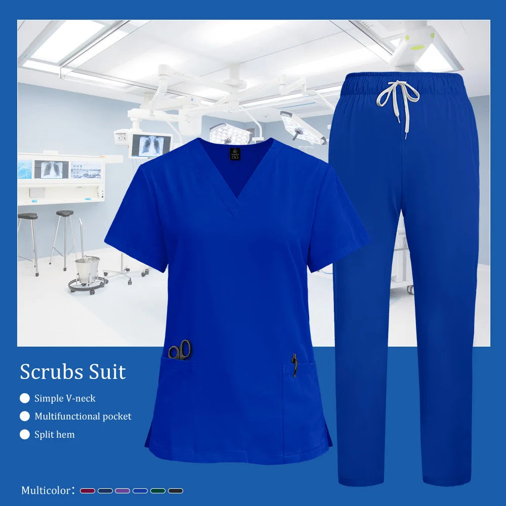 Women's V-Neck Medical Scrubs Uniform – Surgical & Nursing Workwear