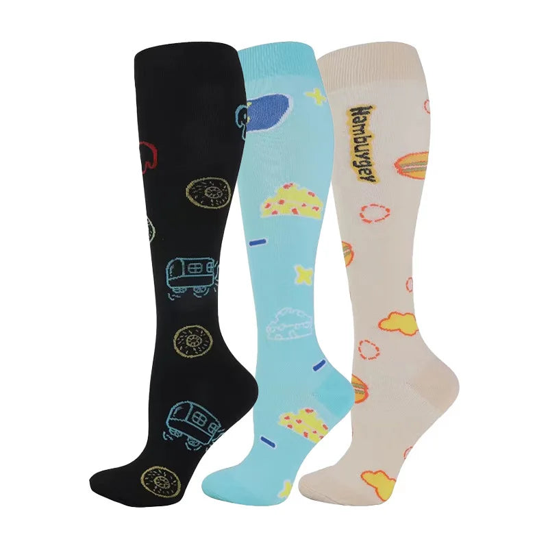 Medical Compression Socks 20-30 mmHg – 3 Pairs, Knee High