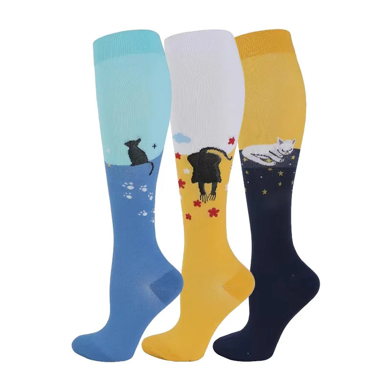 Medical Compression Socks 20-30 mmHg – 3 Pairs, Knee High