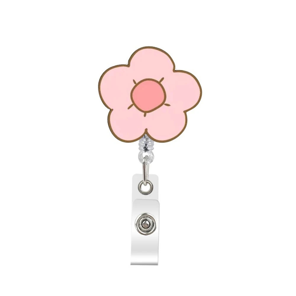 Lovely Flower Retractable Nurse Badge Reel — Cute ID Card Holder
