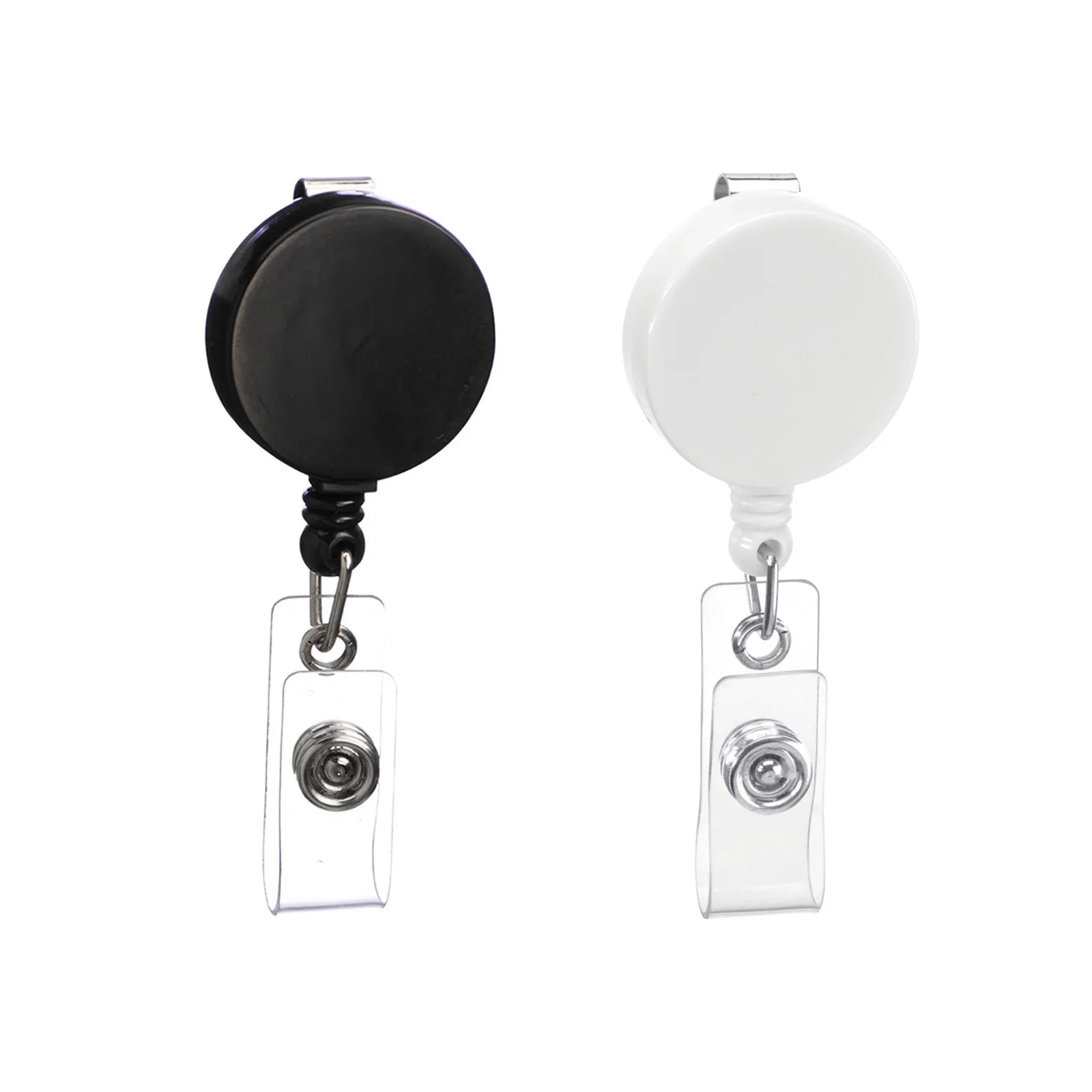 Black Retractable ID Badge Reel — Heavy Duty Nurse & Office Clip