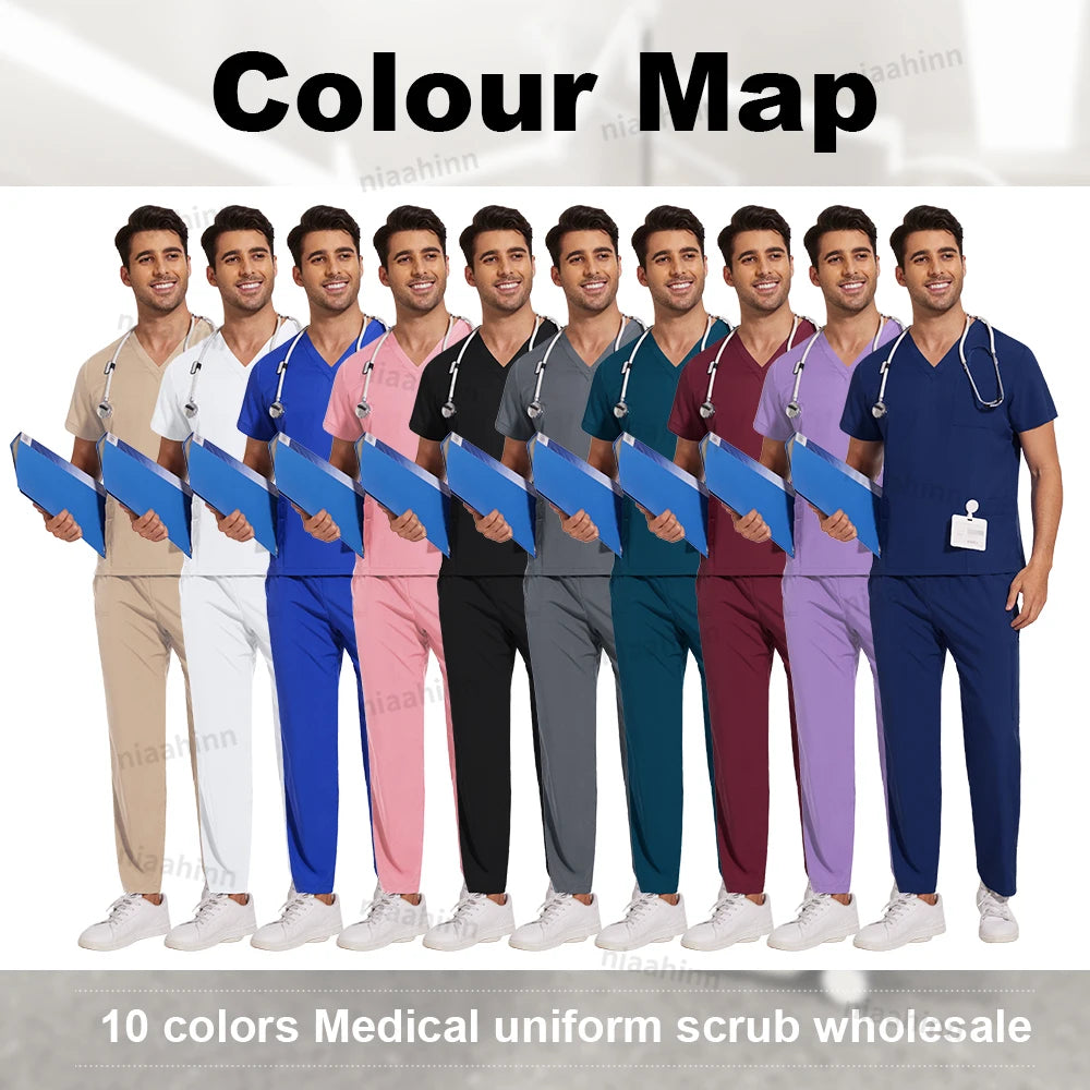 Anti-Wrinkle Medical Scrub Set – Unisex Surgical Uniform