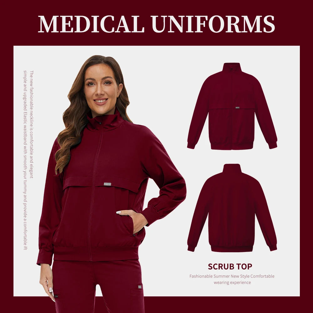 Surgical Scrub Jacket – Warm Medical Work Top for Women & Men
